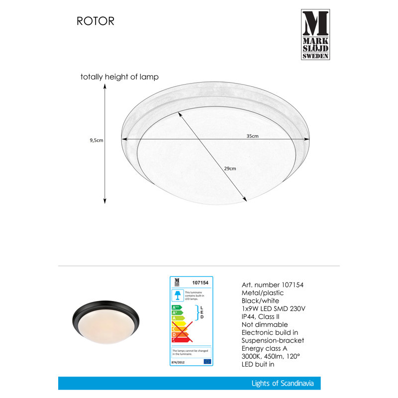 Bethune Acrylic LED Flush Mount, Black