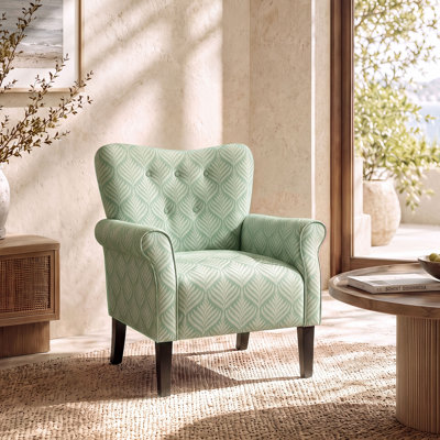 Chaise d'appoint moderne rembourrée - vert fronde