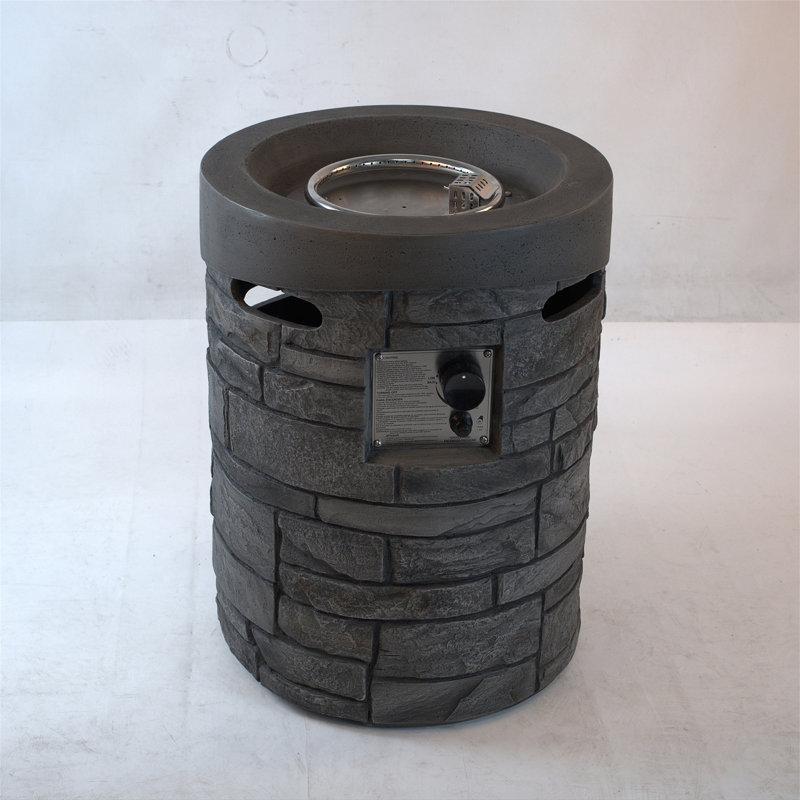 32000 BTU, CSA Certification Diameter 20 Inch Round Outdoor Gas Fire Pit,Contain 2.5Kg Lava Stone And Rainproof Cover,Magnesium Oxide Cultured Stone Surface Finished