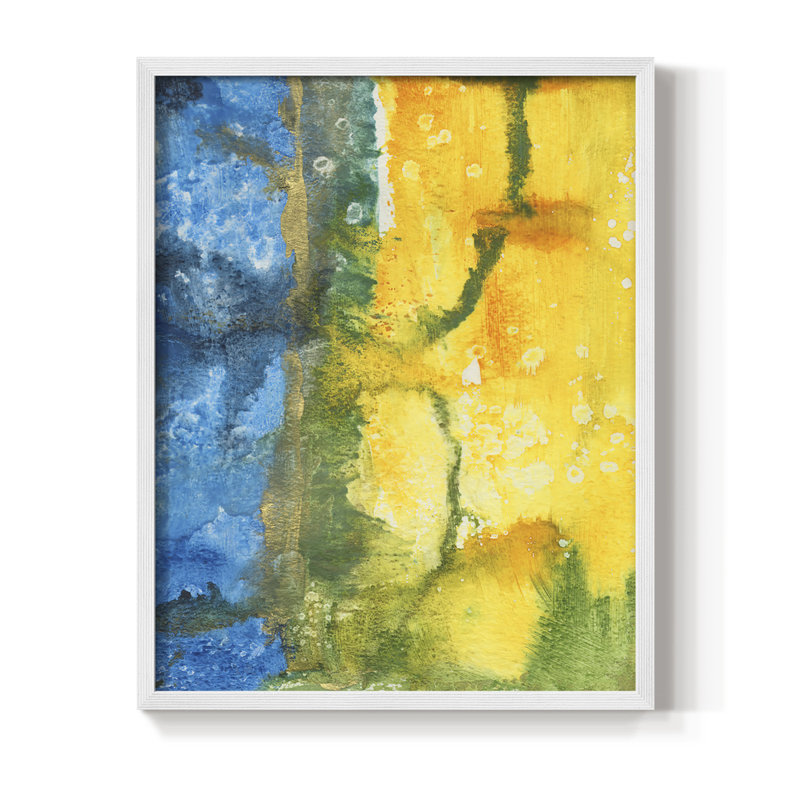 Aquatic Energy I, reproduction encadrée - bois massif, H 14 po x l 11 po, Blanc