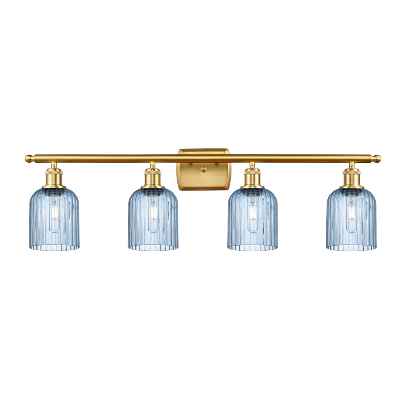 Fiennes 4 - Light Dimmable Vanity Light, Satin Gold, Blue