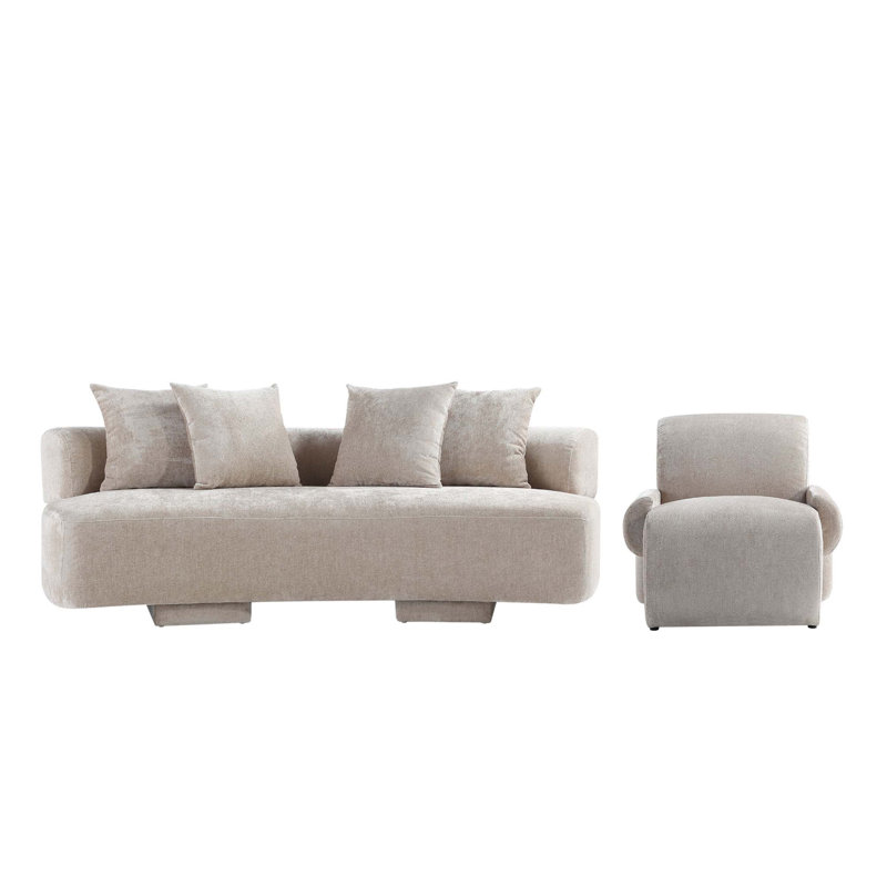 Ensemble de salon 2 pièces Verandah, Chenille beige