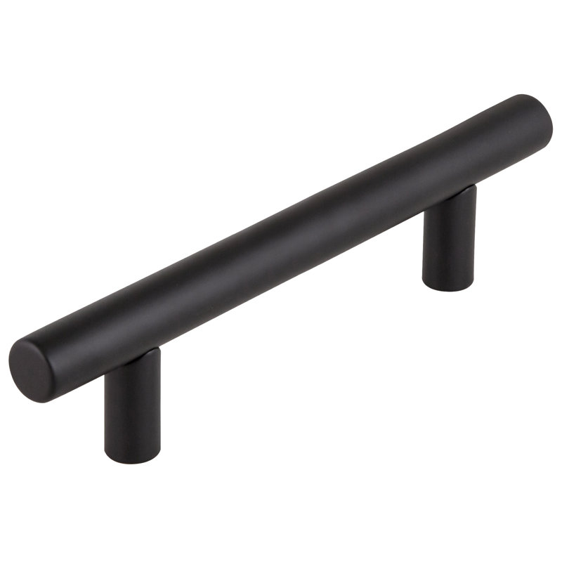 Poignée de meuble-lavabo solide noire matte de 3-3 / 4 po (96 mm)