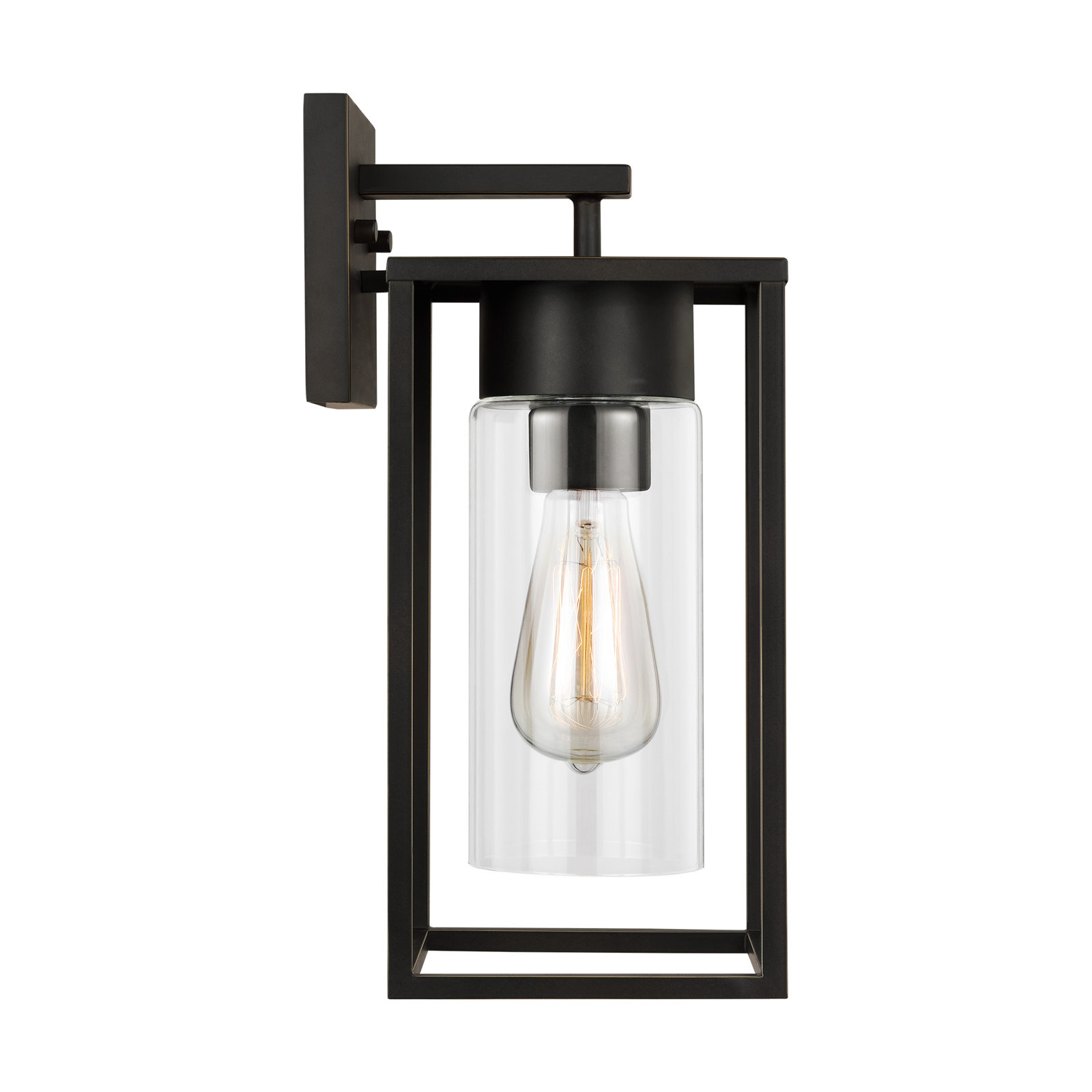 Kota Single Light Outdoor Wall Light, Antique Bronze, 14.63" H x 6.38" W x 6.38" D
