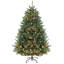 Sapin de Noël pré-illuminé de 1,80 m, épicéa bleu du Colorado, branchement facile, sapin articulé avec lumières DEL blanc chaud et multicolores