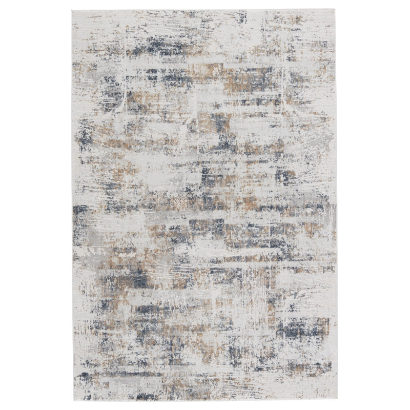 Tapis abstrait gris clair, Rectangle 6 pi 7 po x 9 pi 6 po