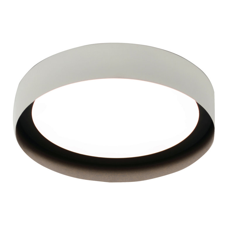 Petitt Acrylic Flush Mount, White/Black, White/Black, 16"
