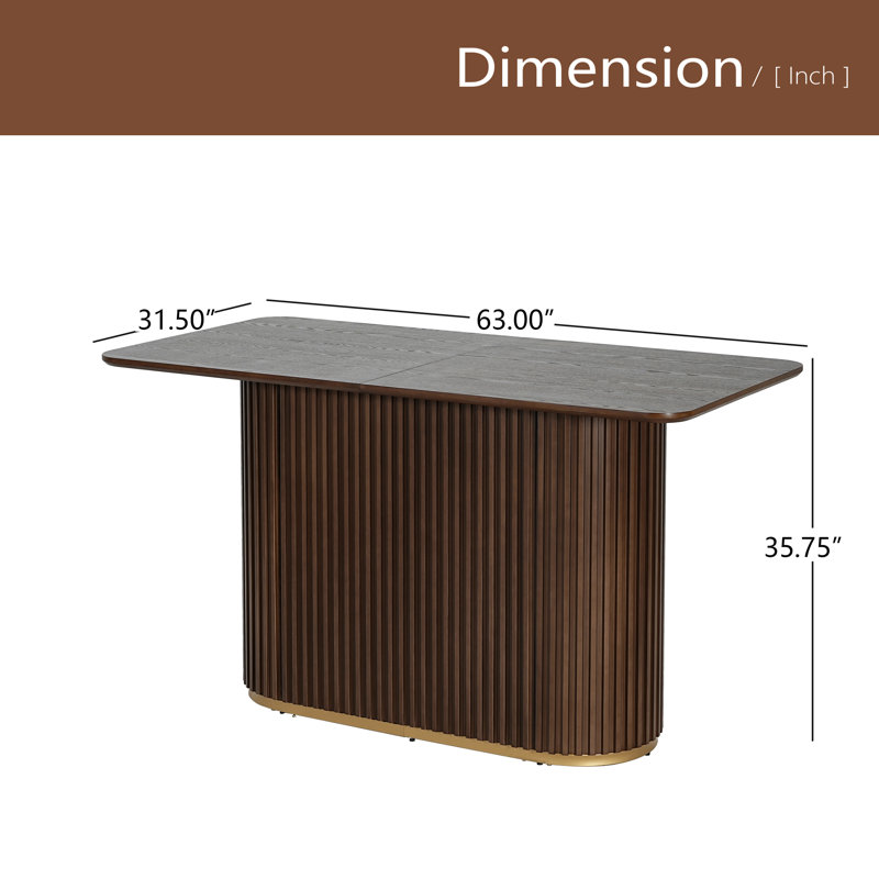 63.00"L Counter Table, Walnut
