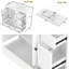Meuble-lavabo autoportant gris 36 po avec lavabo en céramique, 4 tiroirs et support de rangement latéral-1370870672