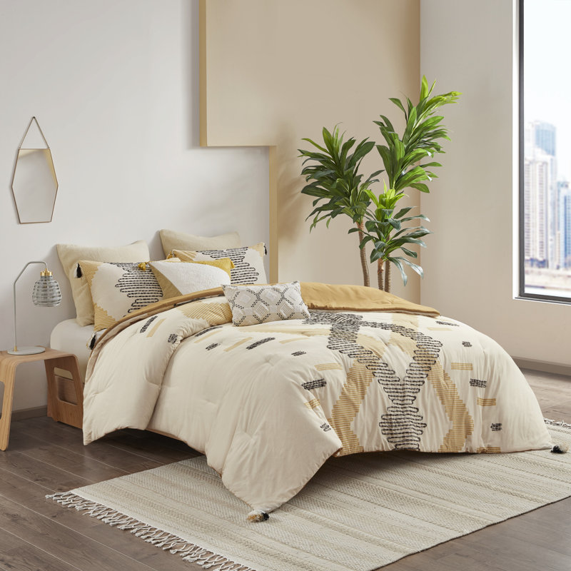 King Gray Cotton Down Alternative Reversible Comforter Set