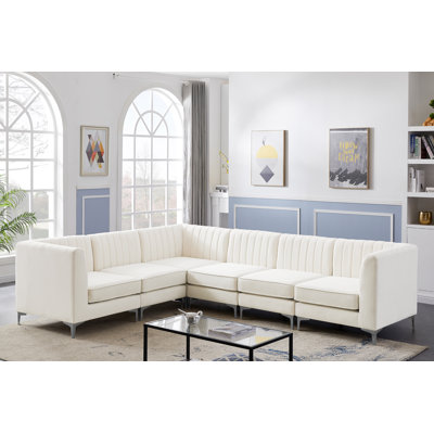 Canapé modulaire en velours réversible de 119 po de largeur Enson
