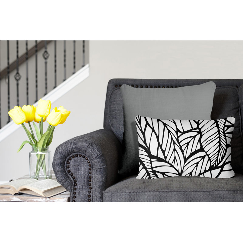 Outdoor Reversible Throw Pillow, Black
