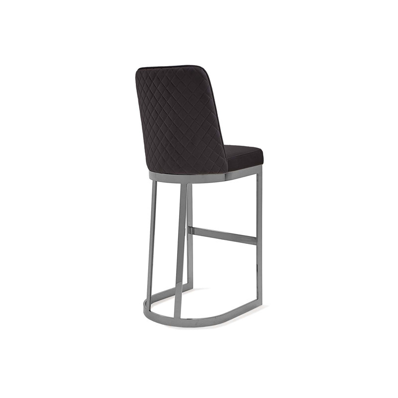 Tabouret de bar, Cadre noir / argent, Tabouret de bar (siège d'une hauteur de 31 po)