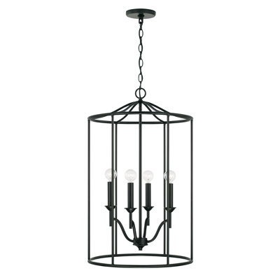 4 - Light Matte Black Lantern Pendant