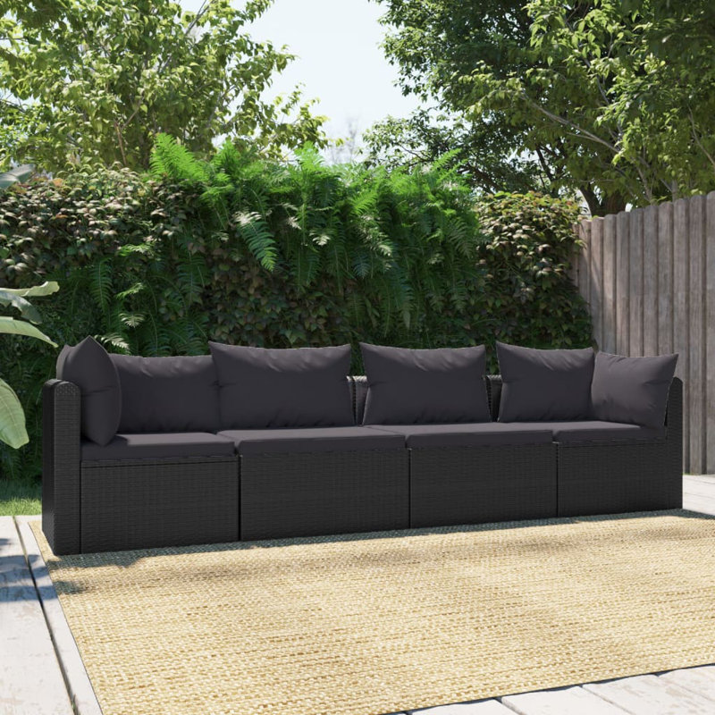 Sessa 110.2" Wide Rectangle Patio Sofa with Cushions