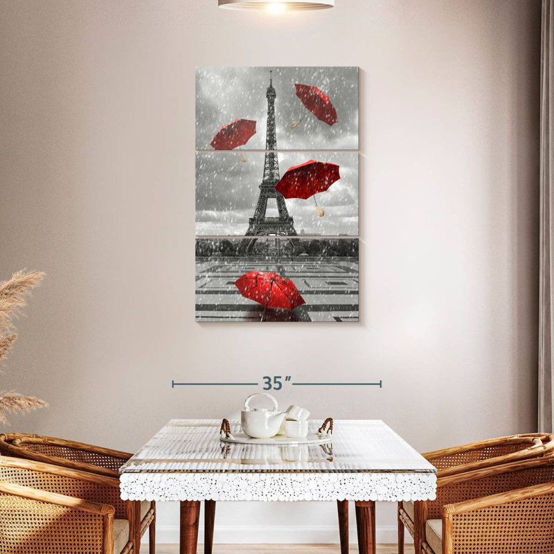 Masam Pop Red Paris Umbrellas, 45" H x 28" W
