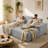  74" Modern Deep Seat Corduroy Sofa Bed Compression Lounge Couch with Oversized Cushions-244696417