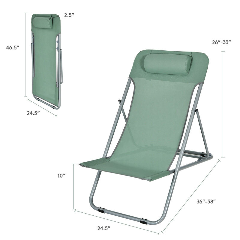 Garruto Folding Beach Chair, Mint