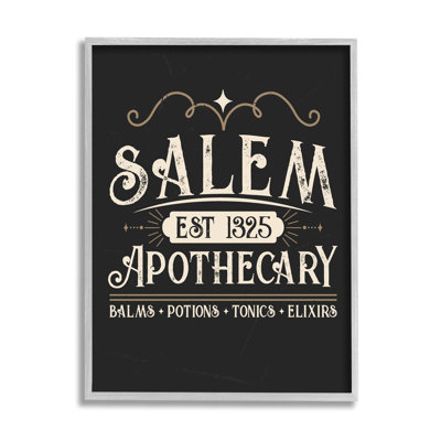 «Salem Apothecary Vintage Sign» par Angela Nickeas - art textuel sur bois