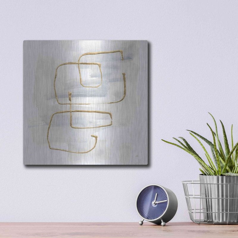 Brayden Studio «Cool Grey Gold II» par Chris Paschke, art mural en métal, H 12 po x l 12 po