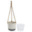 Ensemble de 3 paniers à fleurs ronds blancs et gris foncé-2092536965