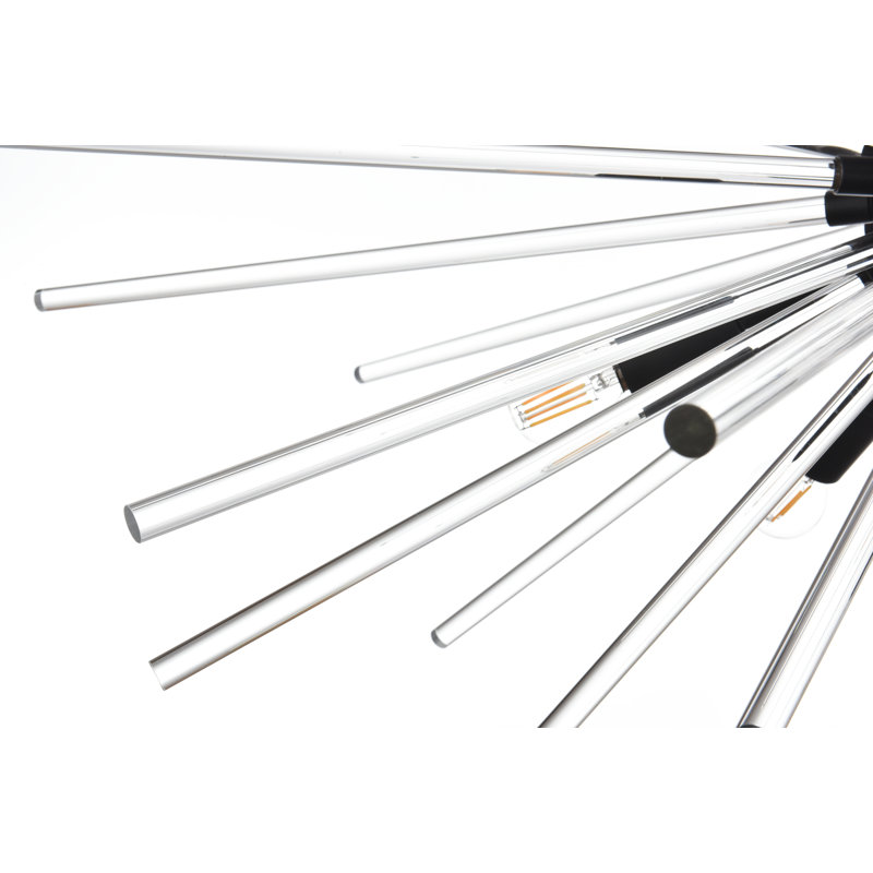 Luminaire suspendu unique à 10 lumières Francene, Noir
