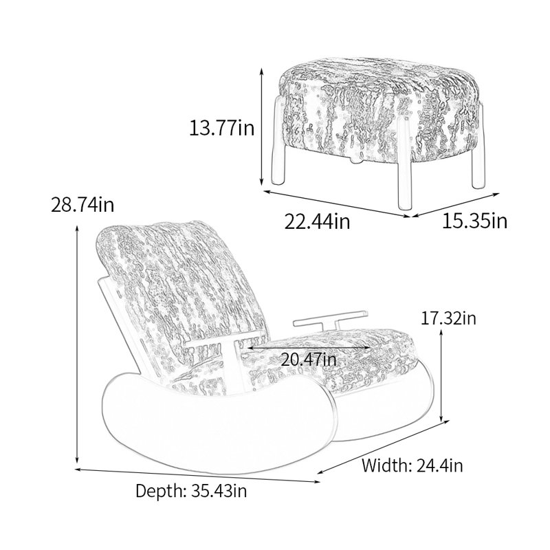 Chaise berçante en bois massif