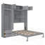 Lit escamotable mural peu encombrant avec rangement intégré, armoire supérieure, tablettes et garde-robe pour une vie compacte-624791074