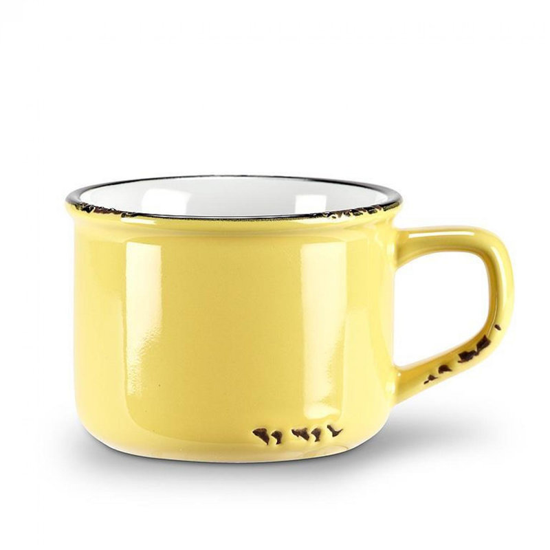 Tasse cappuccino émaillée, Jaune