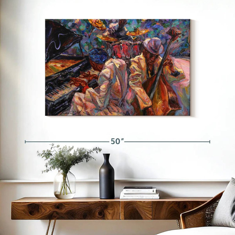 " Jazz Band Musicians " Print, 26" H x 39" W x 1.25" D