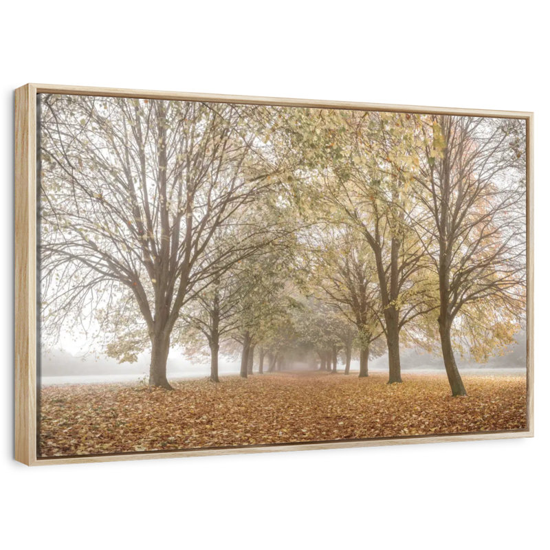 Paix d'automne, 25 po x 17 po, Cadre flottant en bois naturel