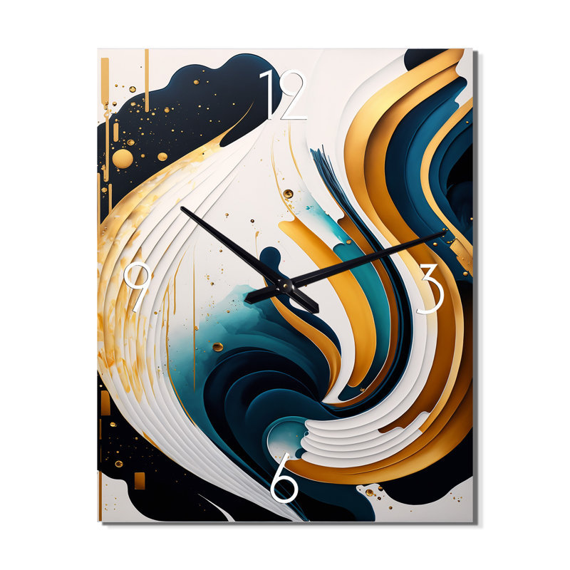Jairius - Horloge murale moderne abstraite, H 32 po x l 16 po x P 1 po