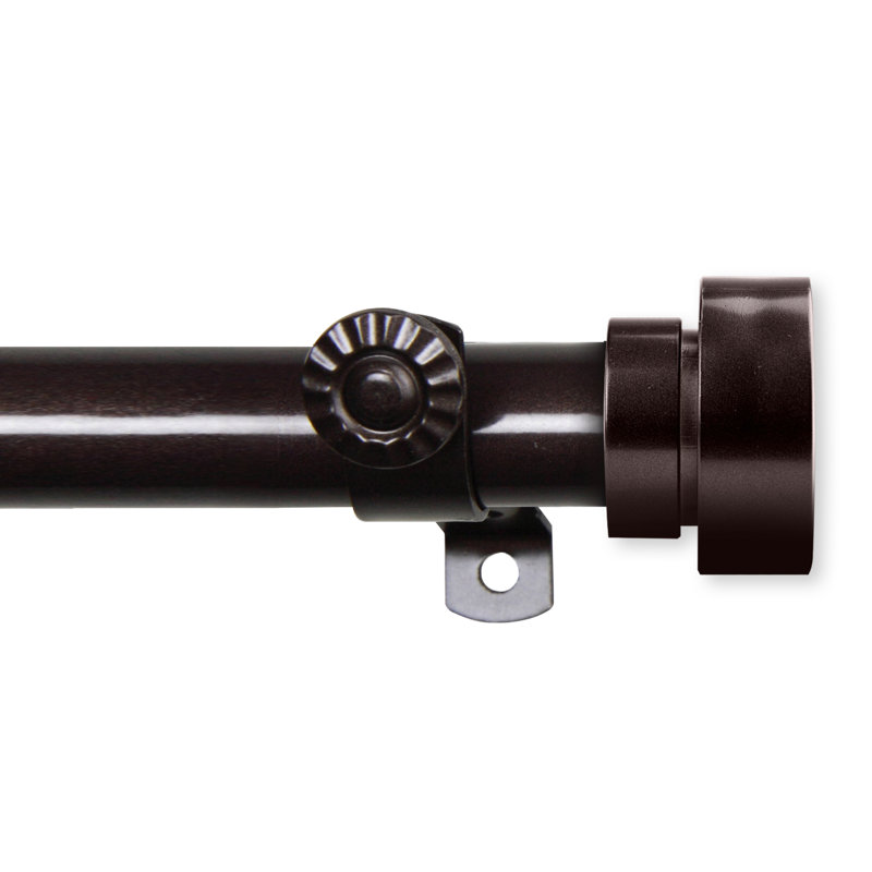 Tringle à rideaux simple réglable 28 'à 48' 0,81 ', H 2,5 po x l 168 po x P 2 po, Cacao