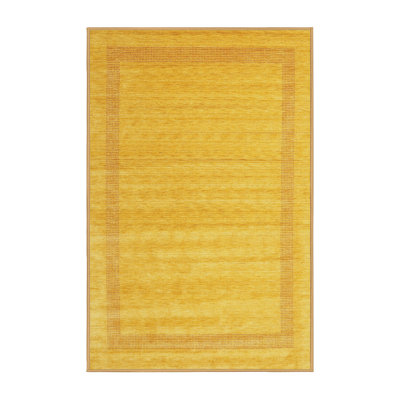 Tapis de zone jaune contemporaine Riehle