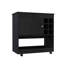 Modern Bar Cart, Lower Panel, Six Bottle Cubbies, One Cabinet -Black-1365691914