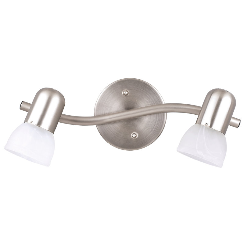 Raftery 15'' 2 -Light Fixed Track Track Kit with Dimmable and Adjustable Head, Brushed Pewter