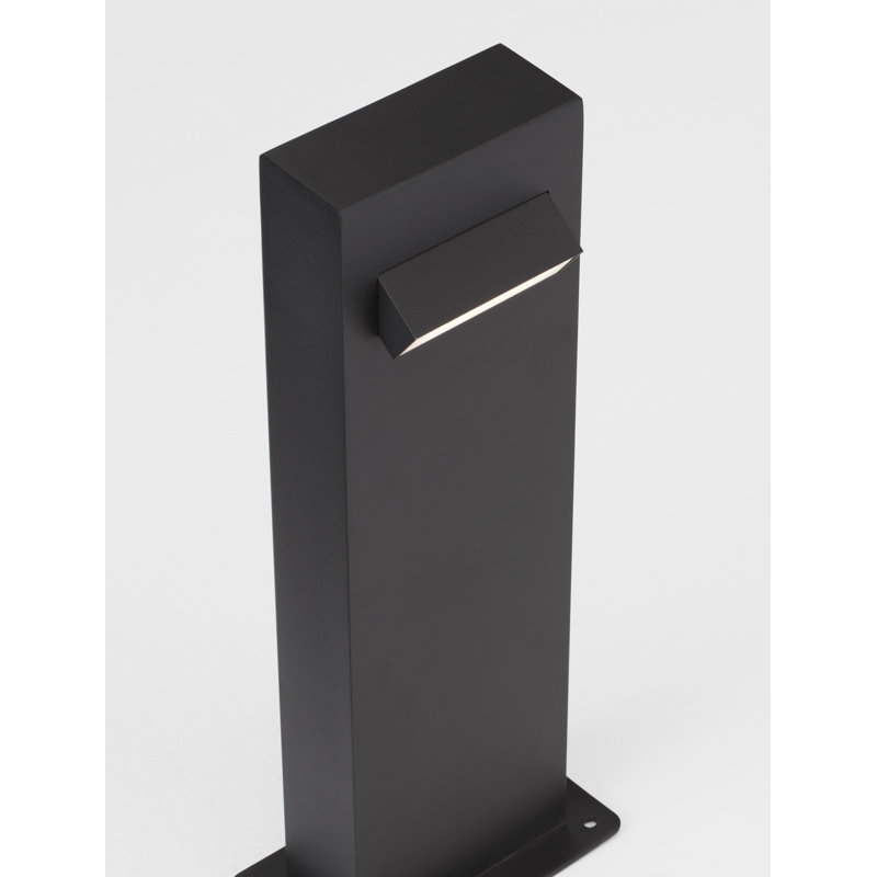 Black Integrated LED Metal Bollard Light, 40cm H x 12cm W x 7.2cm D