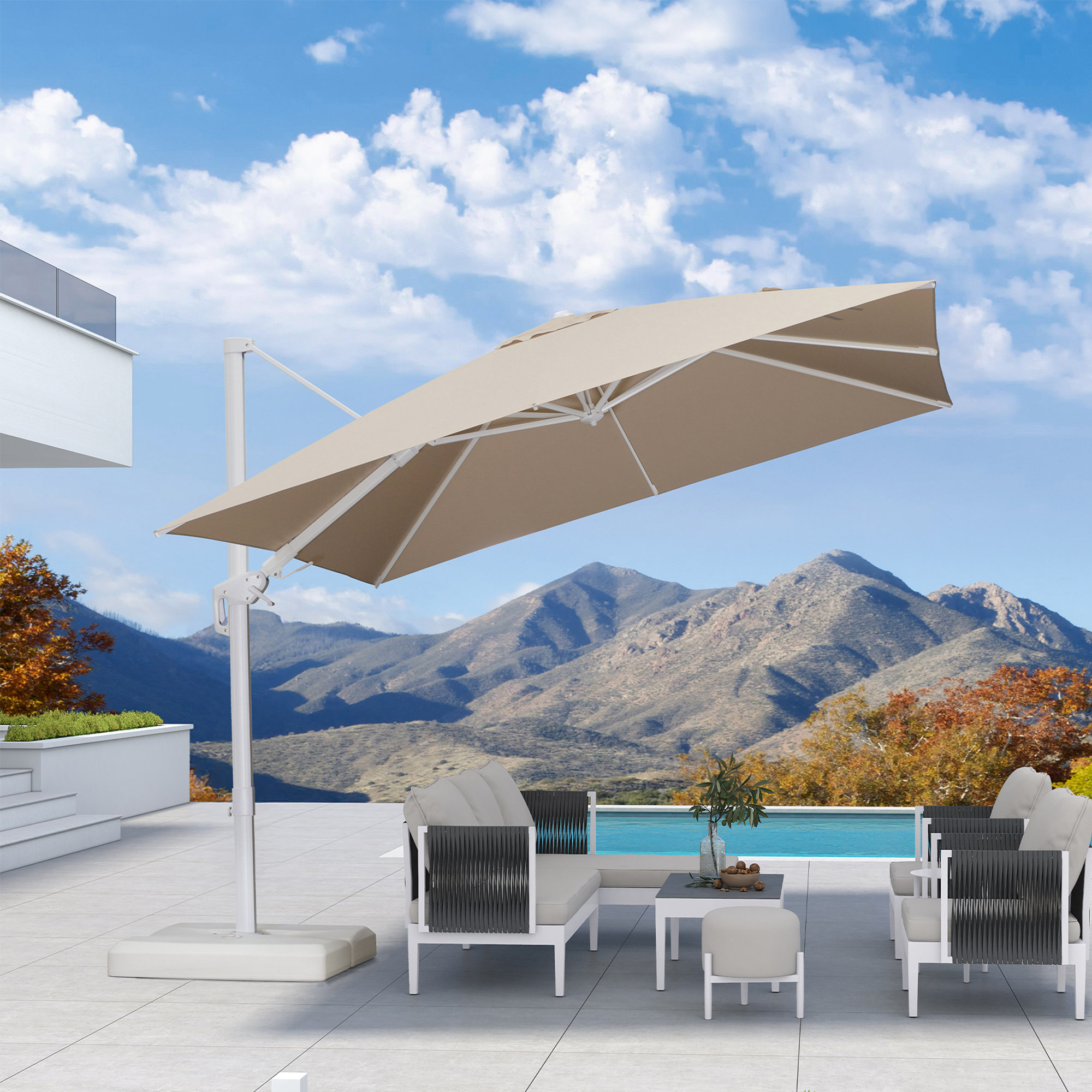 Latitude Run® 360° Rotation 12' x 9' Swivel Rectangular Left-right Tilt ...