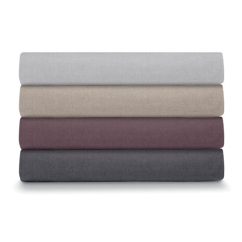 Ensemble de housse de couette en lin 3 pièces , Gris anthracite, Très grand