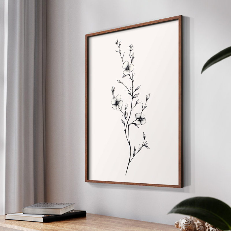 " Vintage Floral Print CCXXVIII ", Walnut, 14" H x 11" W