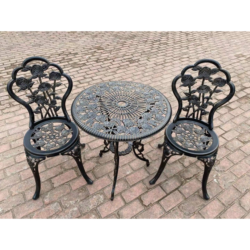 Shauna - Person Patio Conversation Set, Black