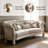 Vintage Carved Solid Wood Ivory Sofa