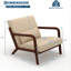 Chaise d'appoint avec molleton d'agneau, conception moderne Mid-Century, structure en bois, fauteuil avec coussin épais-1651639048