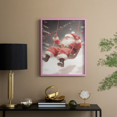 Art des Fêtes de Noël - Série 2 - CCLxxxxV, reproduction d'art encadrée - bois massif