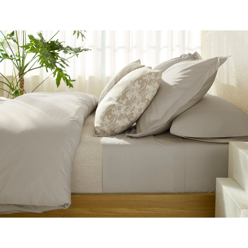 Refined Organic Percale Duvet Cover, Full/Queen Duvet Cover, Stone