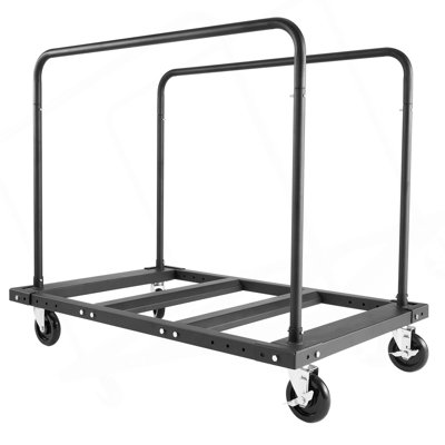 Chariot de cloison sèche, capacité de charge de 1800 lb, chariot de camion à panneau en acier avec roulettes pivotantes de 5 pouces, chariot de cloison sèche en bois avec sangle d'arrimage et 2 rampes latérales pour l'usine, l'entrepôt, le garage, noir