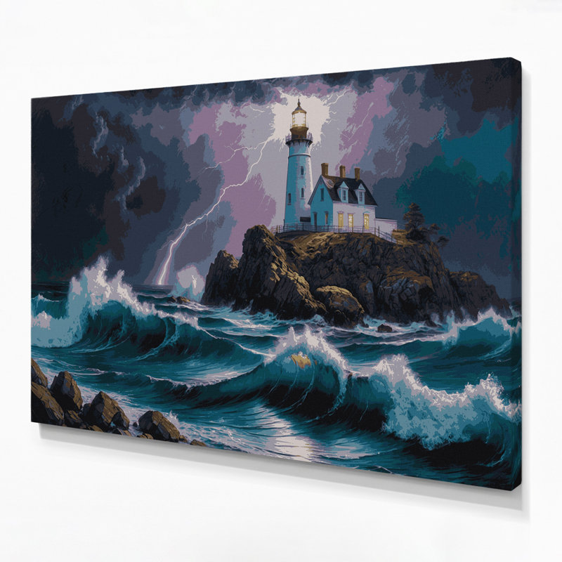Art mural sur toile, "Phares nautiques" gris, H 8 po x l 10 po