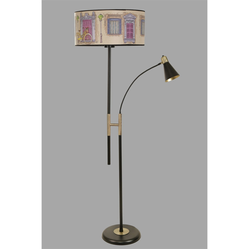 Lampe de lecture sur pied 65 po Deandra, Noir
