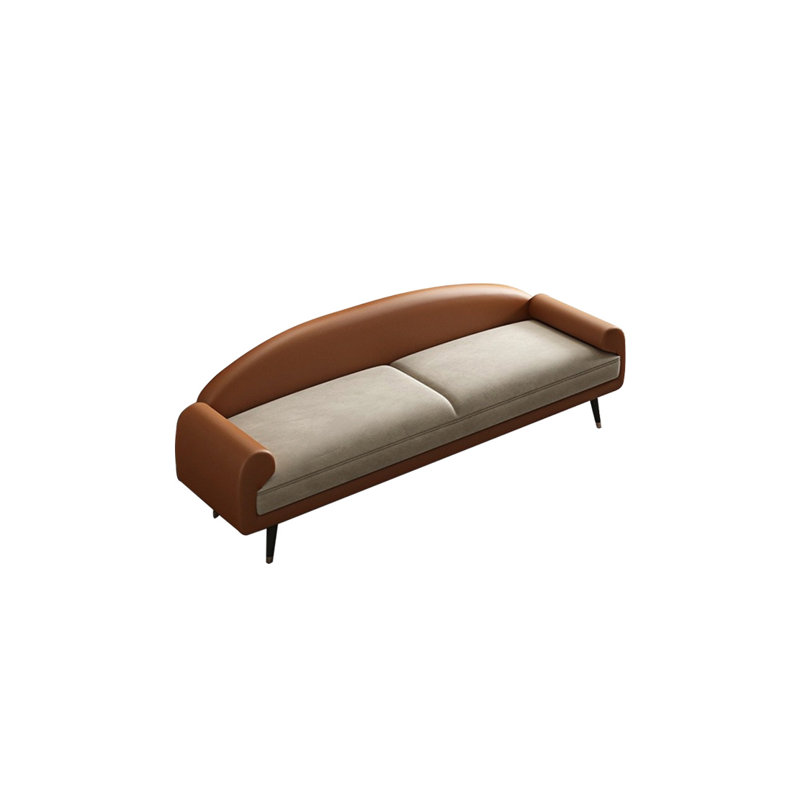 Banc rembourré Oriental Charm, Beige / orange, H 21,65 po x l 59,05 po x P 19,68 po