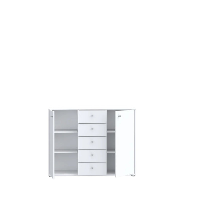 Amandla 108.8cm W 5 - Drawer Chest of Drawers, White